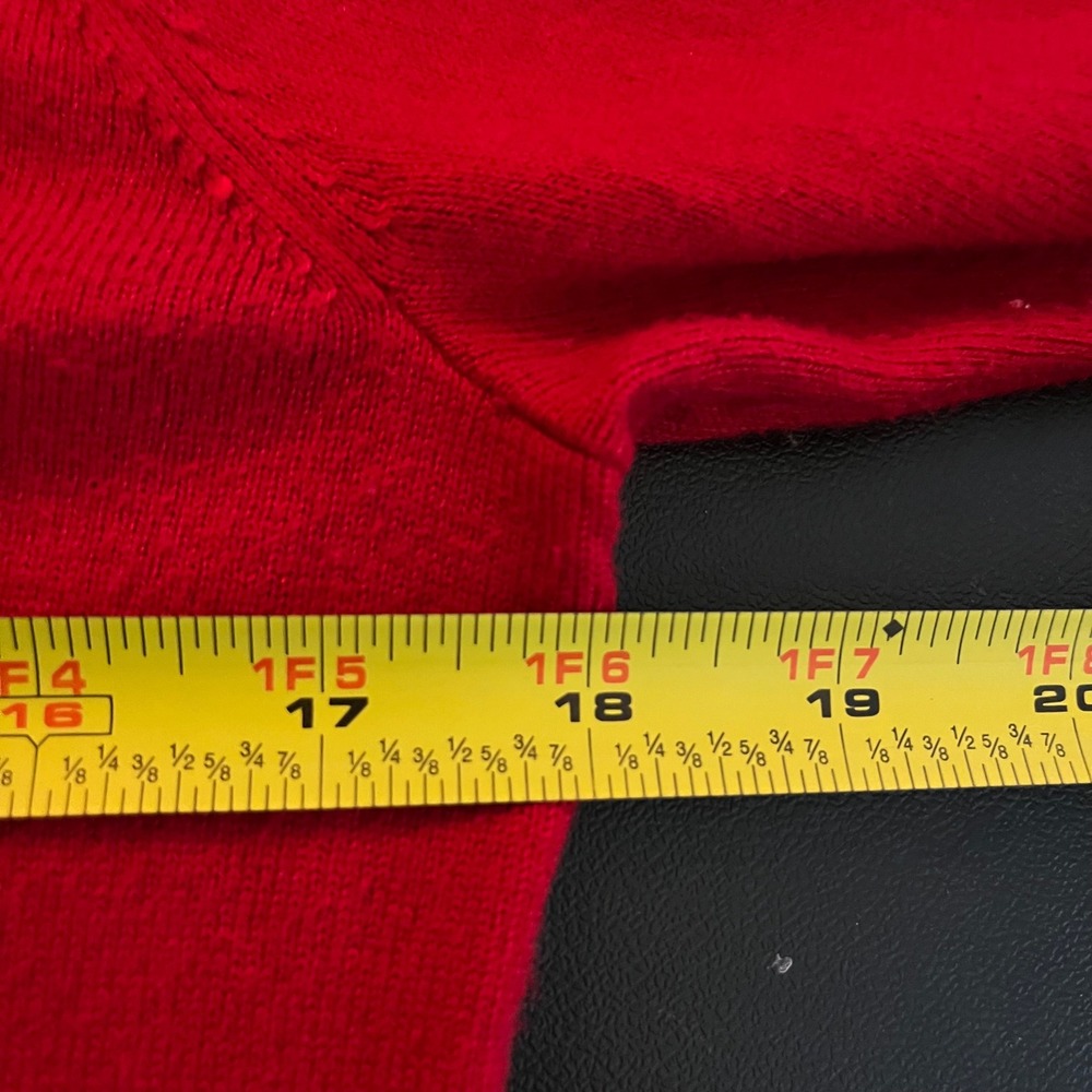 Jones New York Signature Red Beaded Bow Knit Top 3/4 Sleeve Size M - Picture 10 of 11